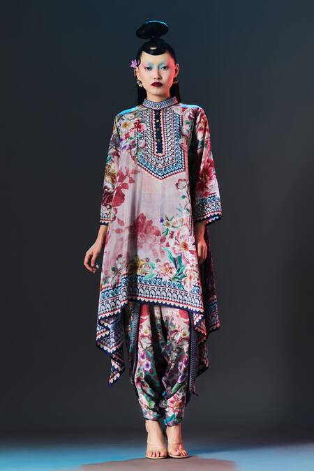 Rajdeep Ranawat_Beige Modal, Satin Sonth Brick Printed _at_Aza_Fashions