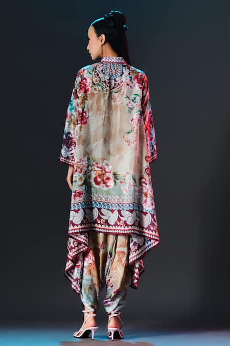 Rajdeep Ranawat Navya Tunic Floral Draped Silk Tunic 