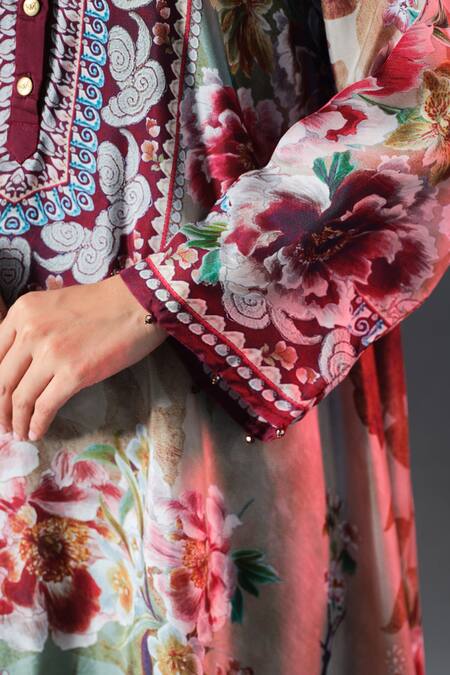 Rajdeep Ranawat_Beige Modal, Satin Printed _Online_at_Aza_Fashions