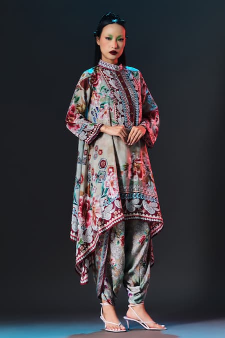Rajdeep Ranawat_Beige Modal, Satin Printed _at_Aza_Fashions