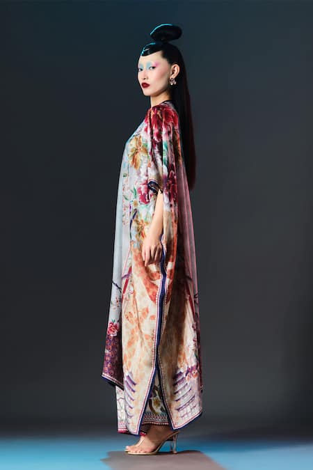 Rajdeep Ranawat_Taupe Modal, Satin Permaz Printed _Online_at_Aza_Fashions