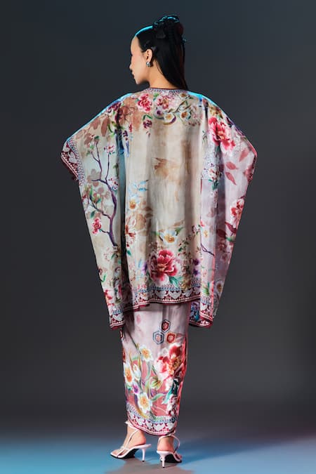 Rajdeep Ranawat Maya Kaftan Floral Print Silk Kaftan 