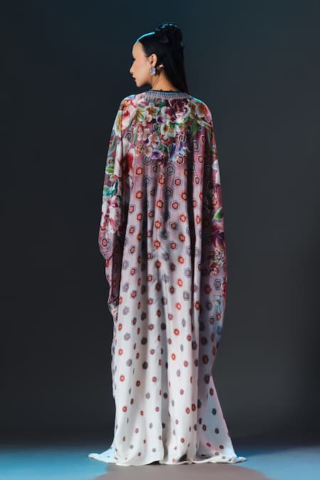 Rajdeep Ranawat Imama Kaftan Printed Long V Neck Kaftan 