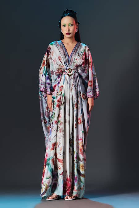 Rajdeep Ranawat Printed Silk Imama Kaftan 