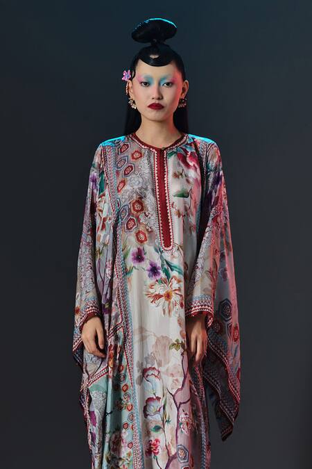 Buy Rajdeep Ranawat Beige Silk Round Neck Beatrice Printed Boxy Online at Aza Fashions Buy_Rajdeep Ranawat_Beige Silk Round Neck Beatrice Printed Boxy _Online_at_Aza_Fashions