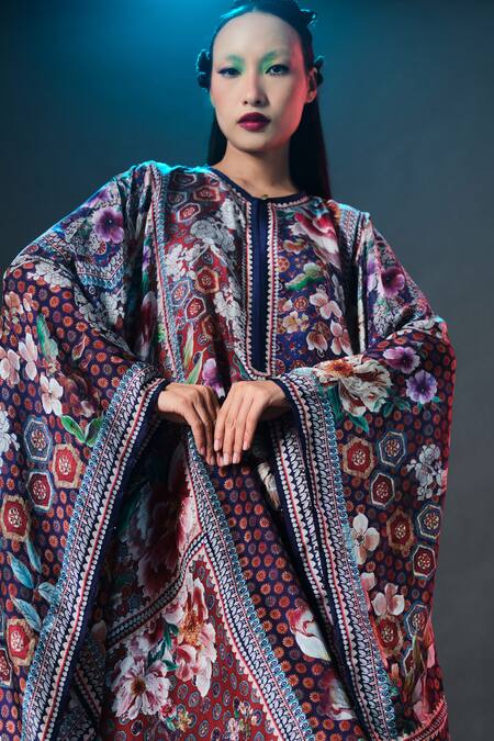 Buy_Rajdeep Ranawat_Multi Color Silk Round Neck Beatrice Printed Boxy 