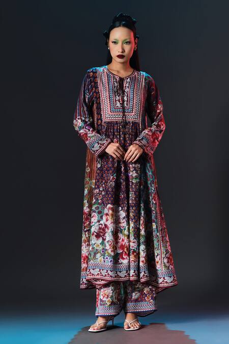 Buy_Rajdeep Ranawat_Multi Color Modal, Satin Permaz Printed _Online_at_Aza_Fashions