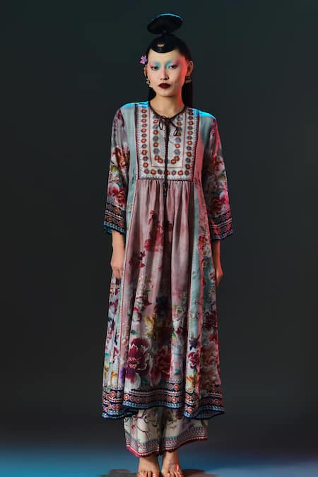 Rajdeep Ranawat Anisha Anarkali Floral Printed Silk Anarkali 