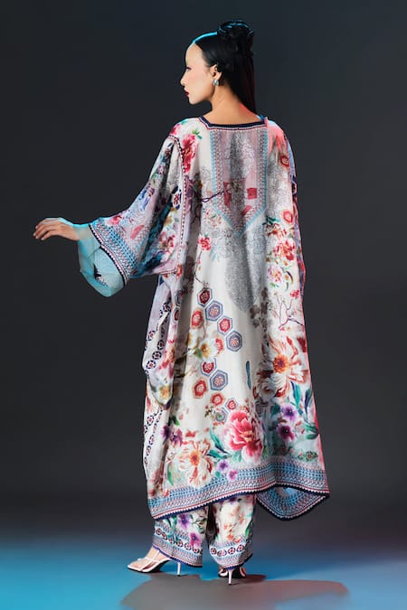 Rajdeep Ranawat Olivia Kaftan Floral Print Silk Kaftan 
