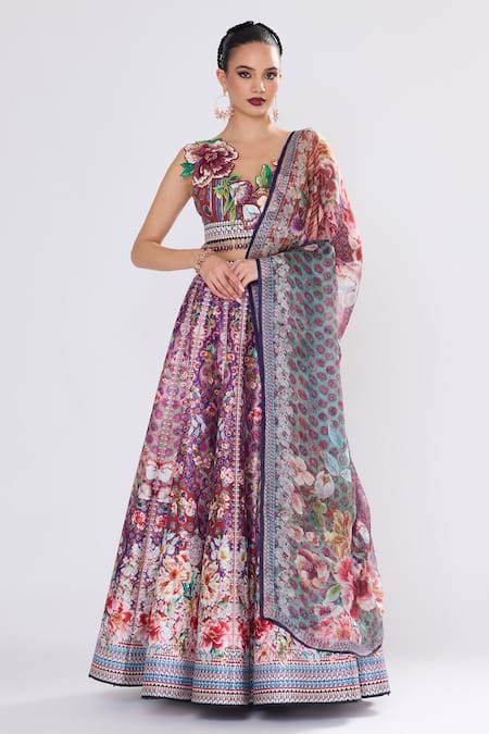 Rajdeep Ranawat Bridgette Leela Lehenga Set Bridgette Leela Floral Lehenga Set 