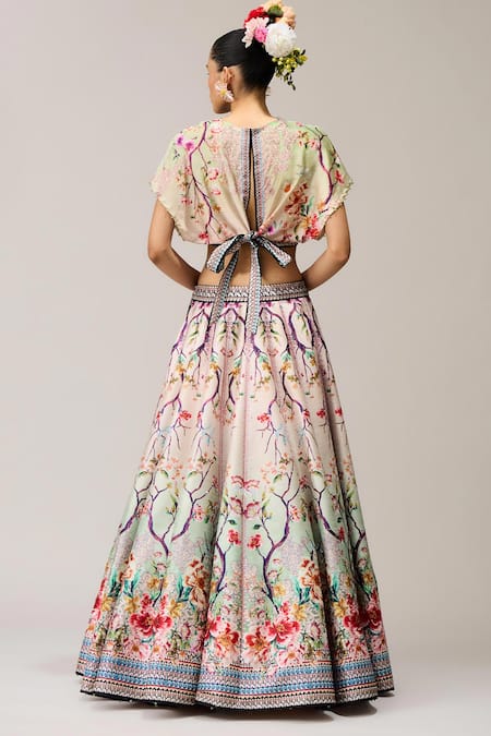 Rajdeep Ranawat Neerja Leela Lehenga With Blouse Crystallised Printed Lehenga & Crop Top 