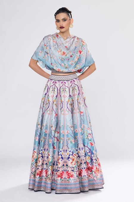 Rajdeep Ranawat Varsha Leela Lehenga With Blouse Crystallised Printed Lehenga Set 