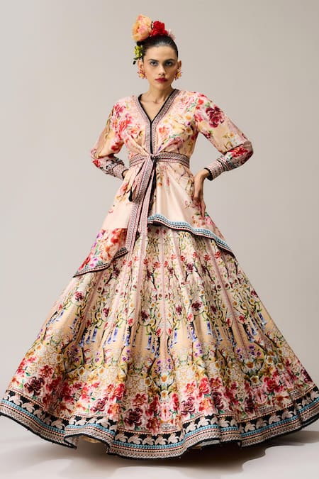 Rajdeep Ranawat Gomti Leela Lehenga Set Crystallised Printed Lehenga Set 