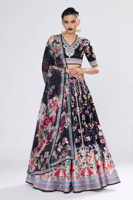 Rajdeep Ranawat Leela Lehenga Set Leela Crystallised Printed Lehenga Set 