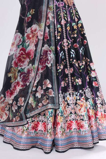 Rajdeep Ranawat_Black Polyester, Crystallised Printed _at_Aza_Fashions