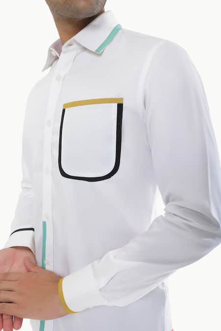 Shop_Kustomeyes_White Cotton Serene Shirt _Online_at_Aza_Fashions