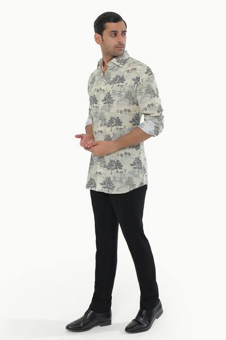 Buy_Kustomeyes_Cream Cotton Savanna Shade Printed Shirt _Online_at_Aza_Fashions