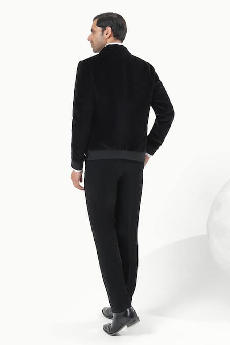 Kustomeyes Midnight Garden Black Bandhgala Set 