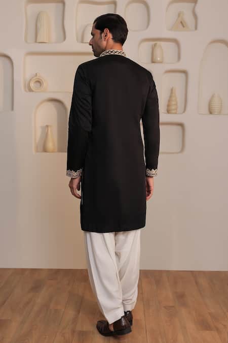 Kustomeyes Noir Edge Designer Black Kurta Set 