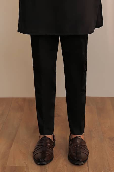 Shop_Kustomeyes_Black Silk Embroidery Designer Obsidian Bloom Bundi Set _Online_at_Aza_Fashions