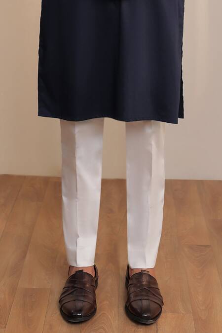 Kustomeyes_Blue Cotton Sequins, Embroidery Designer Midnight Shard Kurta Set _Online_at_Aza_Fashions