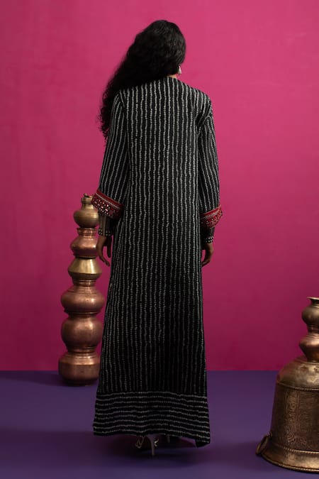 Pink City By Sarika Black Bandhani Magic Kaftan 