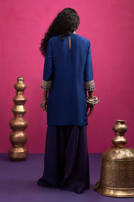Pink City By Sarika Love Blue Kurta Pant Set 