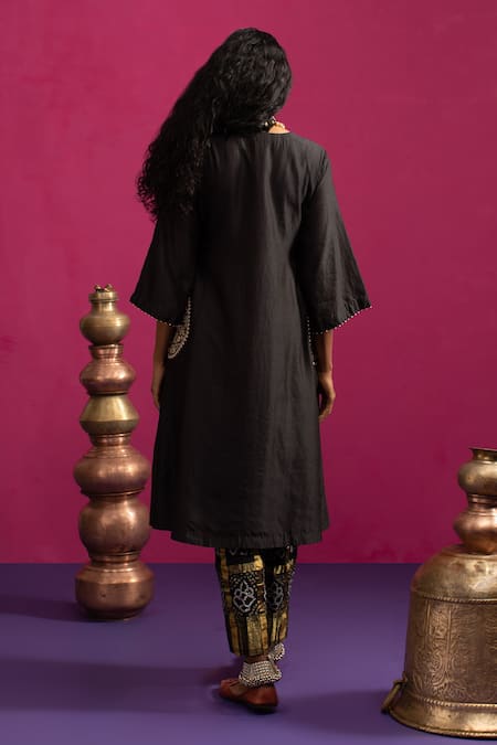 Pink City By Sarika Peacock Pocket Kurta Set 