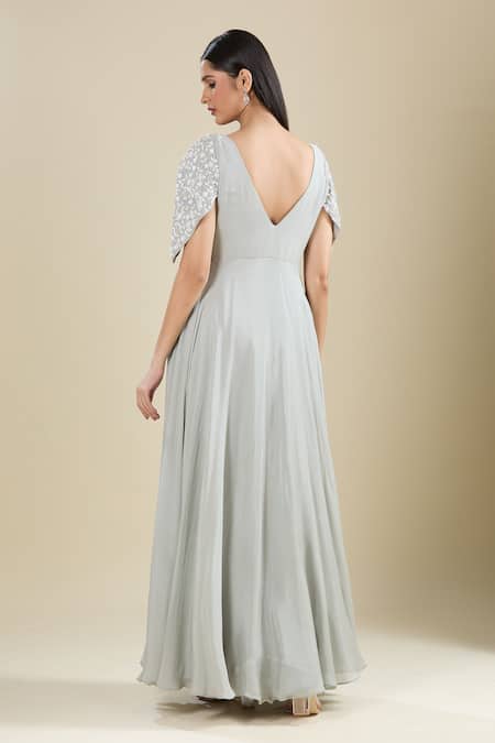 Samyukta Singhania Grey Cut Dana Embroidered Gown 