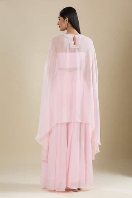 Samyukta Singhania Pink Cut Dana Embroidered Kaftan Set 