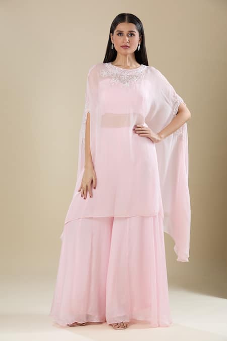 Samyukta Singhania Pink Cut Dana Embroidered Kaftan Set 