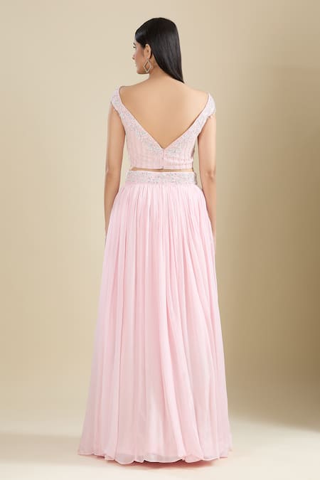 Samyukta Singhania Light Pink Embroidered Lehenga Set 