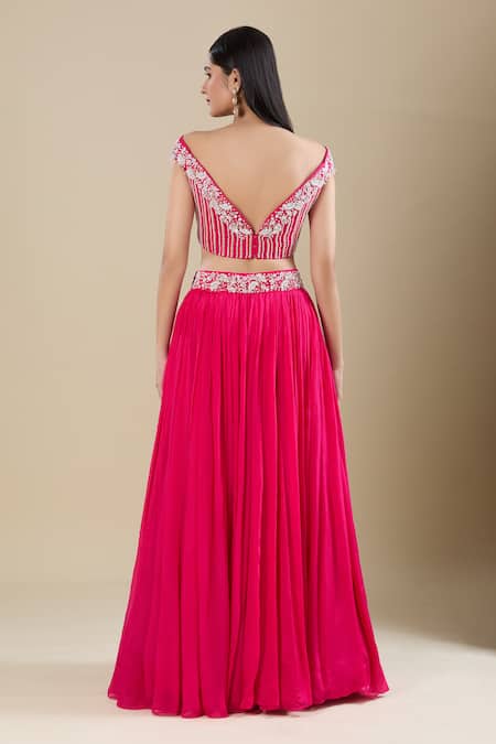 Samyukta Singhania Hot Pink Embroidered Lehenga Set 