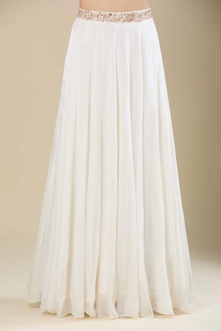 Buy Samyukta Singhania White Chinon Sequins, Embroidery Round Neck, Open Antique Sequence Lehenga Set Online at Aza Fashions Buy_Samyukta Singhania_White Chinon Sequins, Embroidery Round Neck, Open Antique Sequence Lehenga Set _Online_at_Aza_Fashions