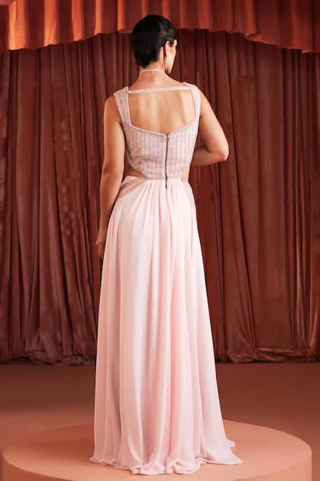 Akara Baby Pink Designer Top & Skirt Set 