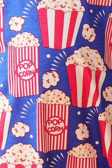 Shop_Anthrilo_Blue Cotton Popcorn Print Dress _Online_at_Aza_Fashions