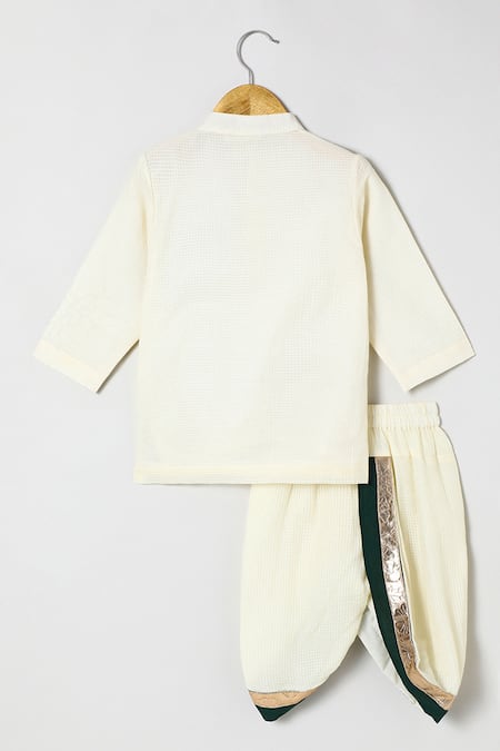 Byb Premium Embellished Off White Kurta Dhoti Set 