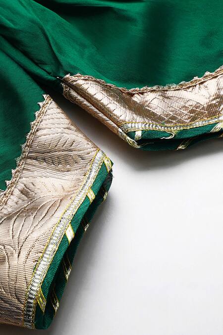 Shop_Byb Premium_Fuchsia Kota Doria Pom-poms, Fuschia Embellished Peplum Top And Dhoti Pant Set 