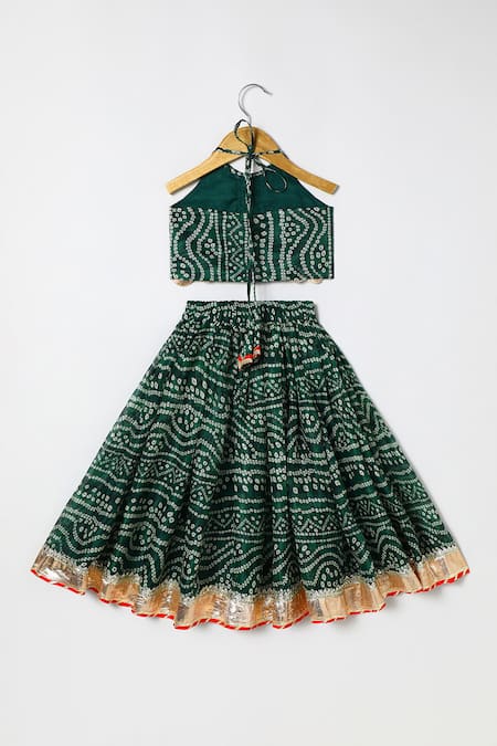 Byb Premium Dark Green Embellished Top & Skirt Set 