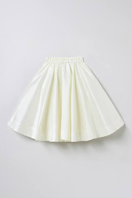 Shop_Byb Premium_Off White Chanderi Beads, Embroidery Hand Top And Skirt Set 