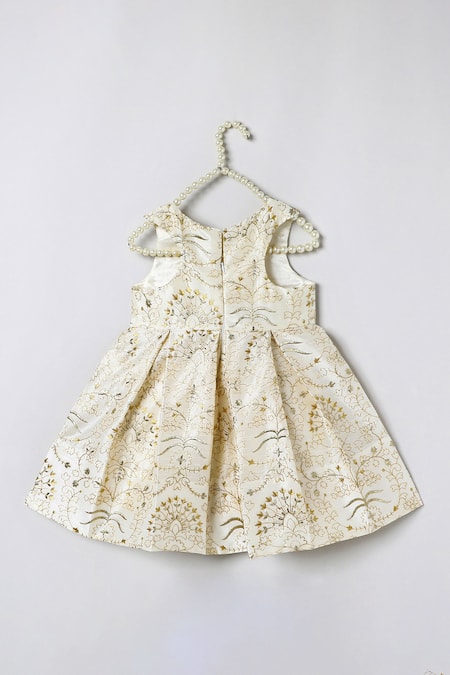 Byb Premium Off White Embroidered Dress 