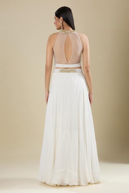 Samyukta Singhania White Sequined Lehenga Set 