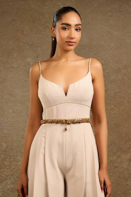 Tarun Tahiliani_Gold Beads Belt _Online_at_Aza_Fashions