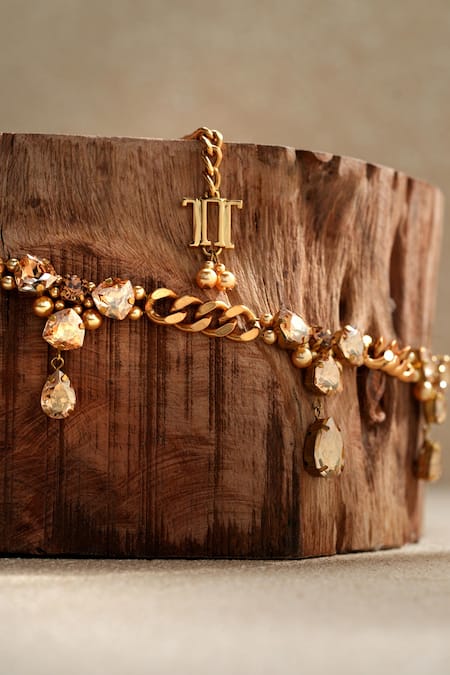 Tarun Tahiliani Swarovski Crystal Embellished Belt 