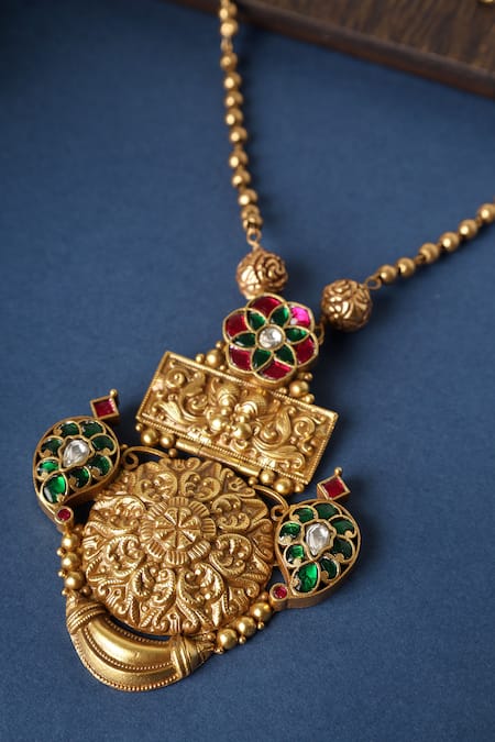 Mero Jewellery Kundan Temple Pendant Necklace 