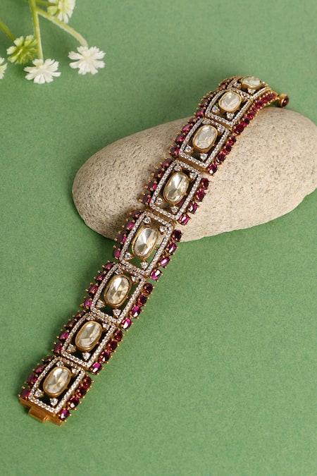 Mero Jewellery Moissanite Gold Finish Bracelet 