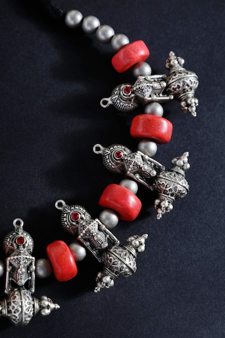 Mero Jewellery Coral Tribal Necklace 