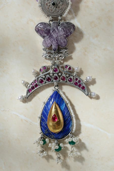 Mero Jewellery Lapis Kempstone Pendant Necklace 