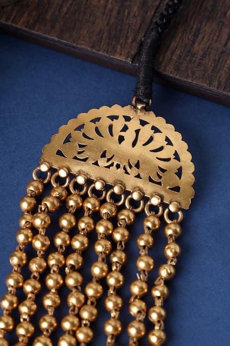 Mero Jewellery Gold Plated 8 Layer 18k Beaded Necklace Online at Aza Fashions Mero Jewellery_Gold Plated 8 Layer 18k Beaded Necklace _Online_at_Aza_Fashions