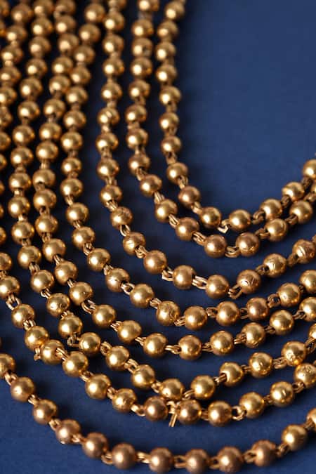 Mero Jewellery 8 Layer 18k Gold Plated Beaded Necklace 